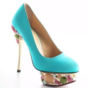 Charlotte Olympia turquoise blue dolly
